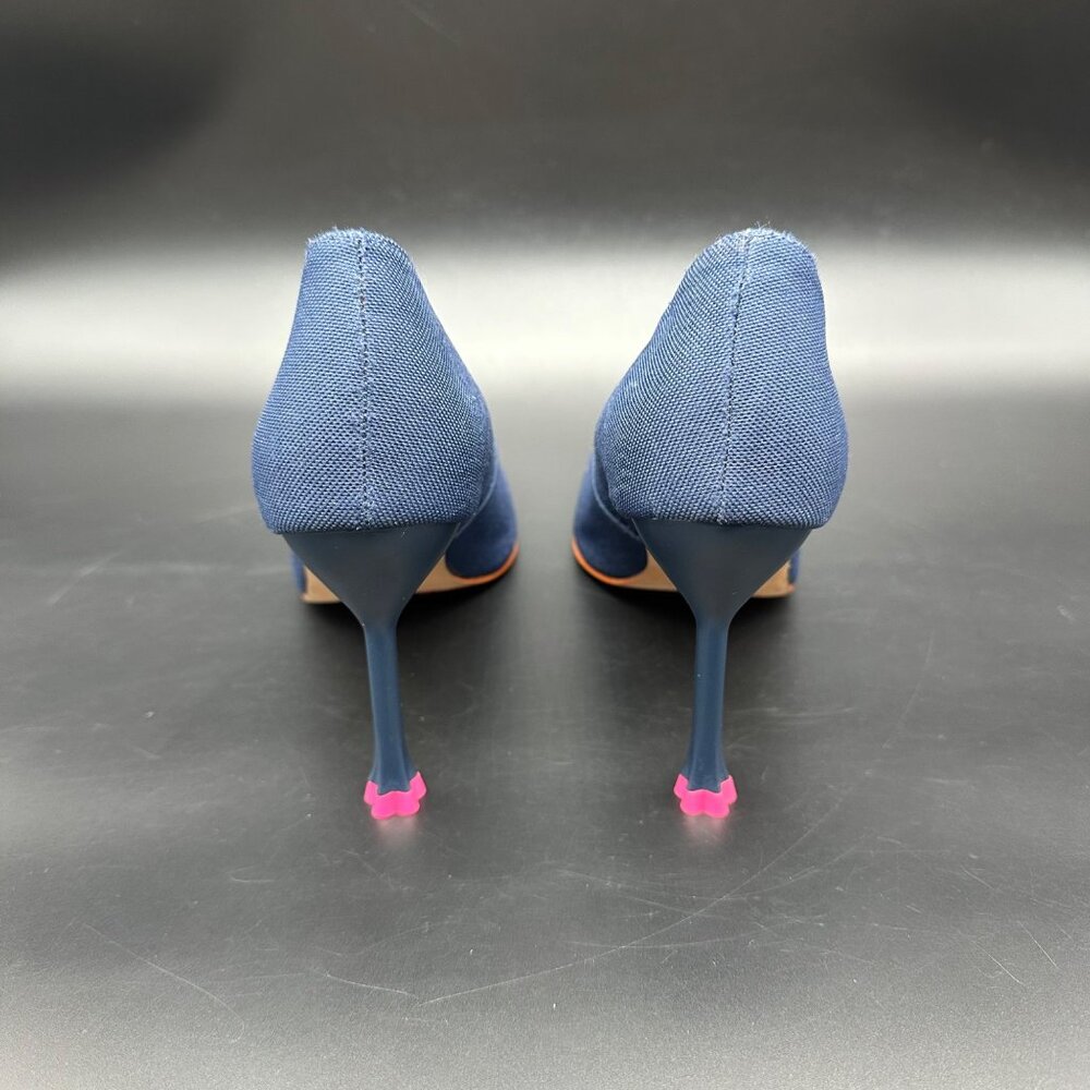 Claire Flowers Navy Blue Pointed Toe Heels Pumps Womens Size 7 Pointed Toe - Picture 5 of 14